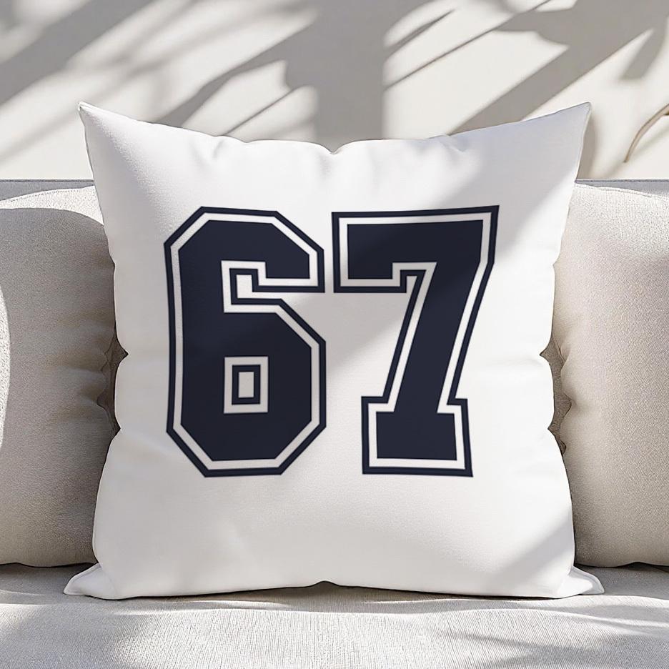 pc Number Sports Vintage Pillow Cover for Sofa Bed Decorative Pillowcase (No Insert)