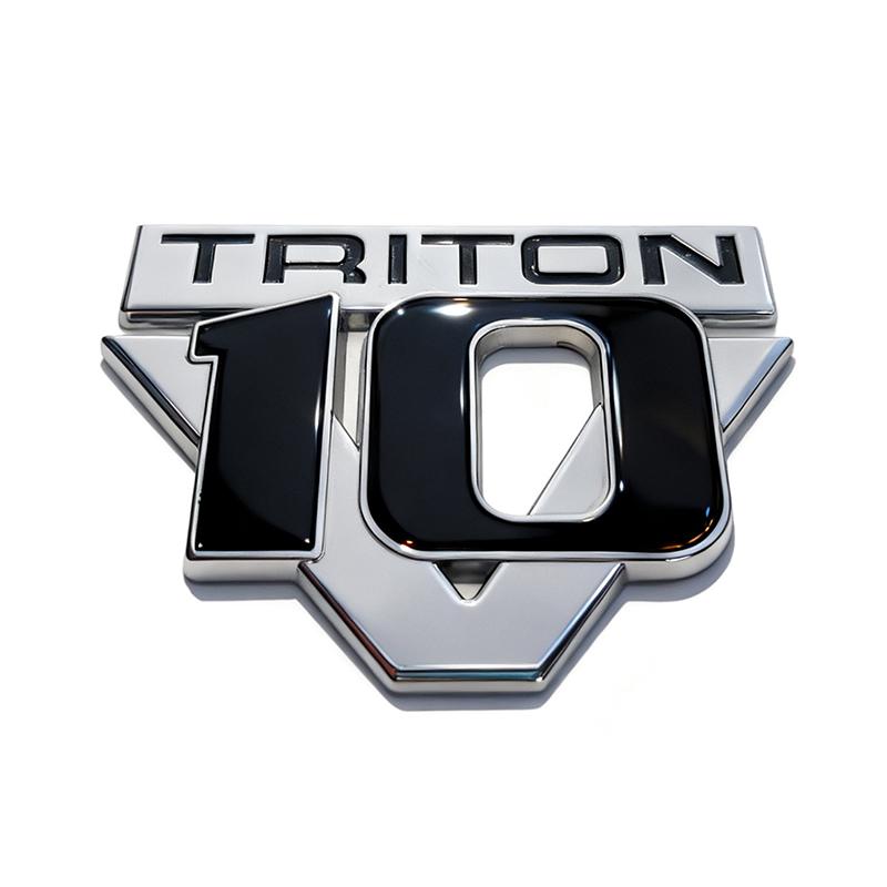 1X 3D Metal Car Styling V10 Triton Displacement Logo Fender Trunk Rear Decal Emblem Badge Sticker