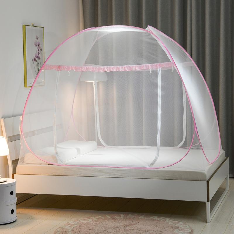Yurt Mosquito Net Free Installation Square Top Steel Wire Tent Foldable Zipper Double Door Bottom Household Summer Mosquito Proof
