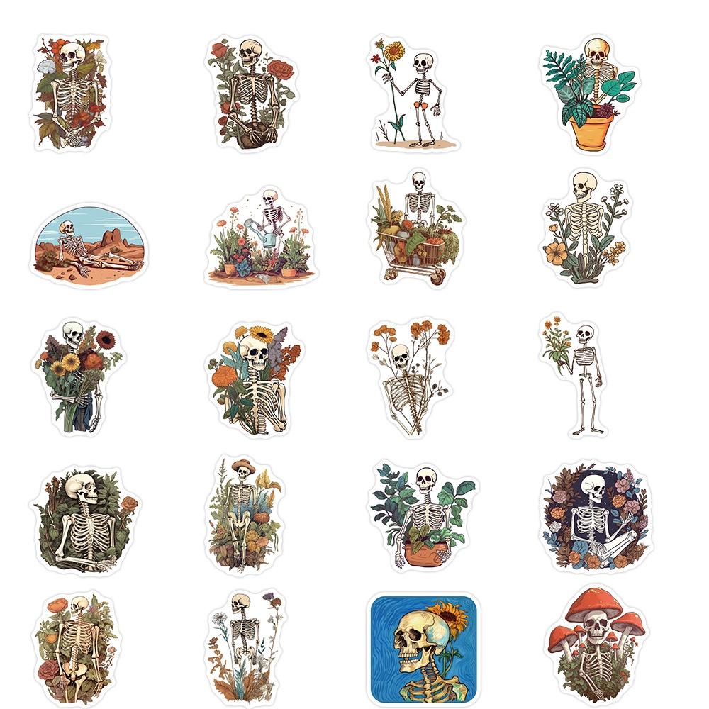 Cartoon Art Skull Sticker Set Personalize Your Guitar Notebook Or Luggage With 50 Waterproof Decals