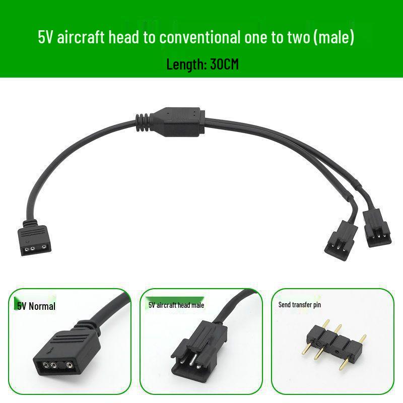 5V 3-Pin/12V 4-Pin RGB zu Flugzeug-Stecker/Buchse Adapter Verlängerungskabel