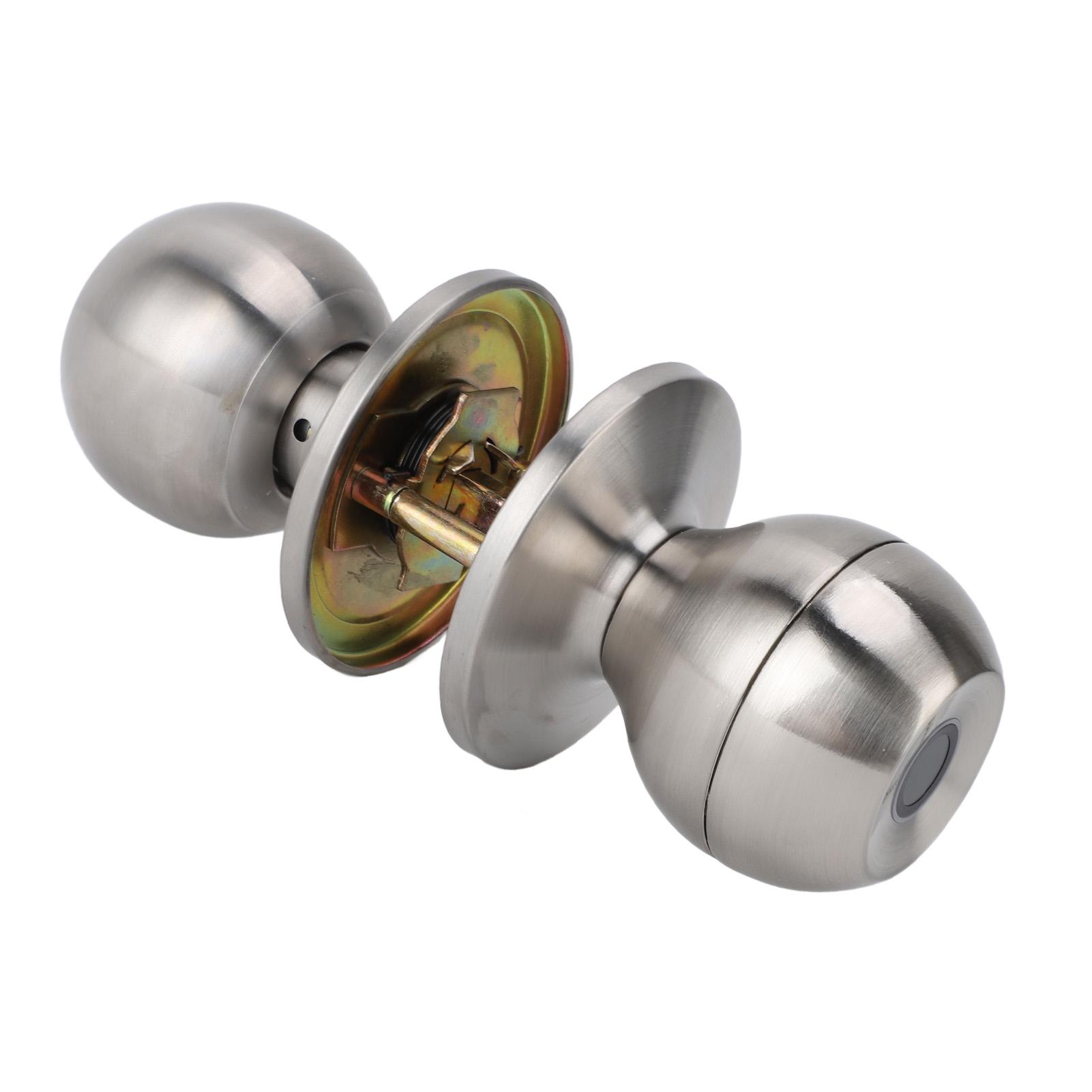 

Smart Fingerprint Door Knob Lock 3 Ways to Unlock Keyless Entry Type C Port Emergency Charging for Bedroom Garage Apartment