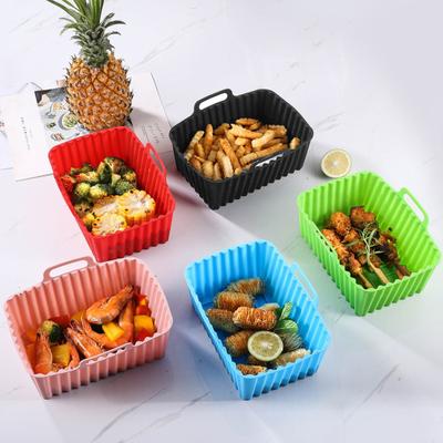 Silicone Air Fryer Pot Tray Liners BPA-Free Air Fryer Basket Replacement Air Fryer Liners for Clean Cooking Replacement for Parchment Liner Paper