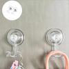 Renter Friendly Suction Cup Shower Hook 2Pcs Clear Razors Holders Without Tool Need