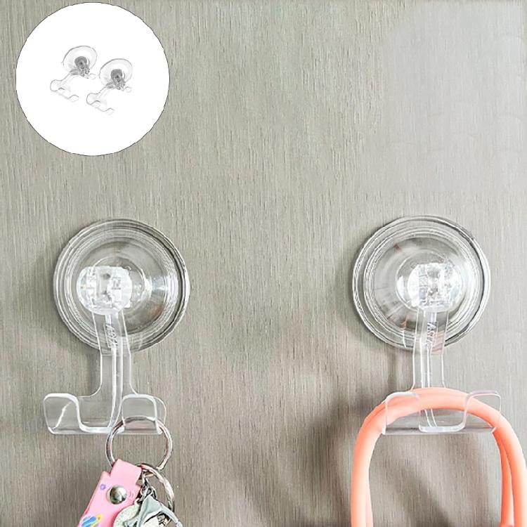 Renter Friendly Suction Cup Shower Hook 2Pcs Clear Razors Holders Without Tool Need