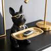 Creative Bulldog Tray Animal Statue Creative Ornament Living Room Bedroom Miscellaneous Storage Home Decoration Gift