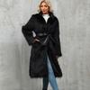Women's loose-fitting plain-colored trench coat