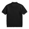 Men’s Short Sleeve Knitted Polo Shirt with Classic Ribbed Texture Casual Lightweight Pullover Top for Everyday Wear