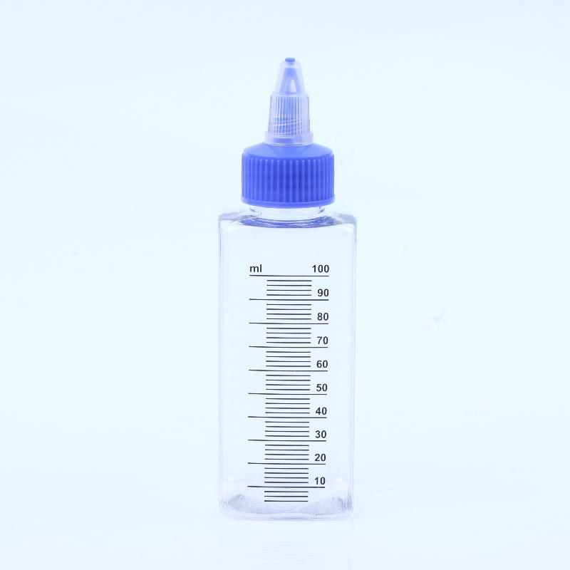 1Pc 30-500Ml Clear Pet Graduated Bottles Twist Cap Refillable Liquid Sample Container Inks Oils Arts Hair Dye Water Bottle