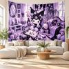 Kuromi Wall Tapestry Home Decor Hanging Cloth Art Background Tapestry for Bedroom