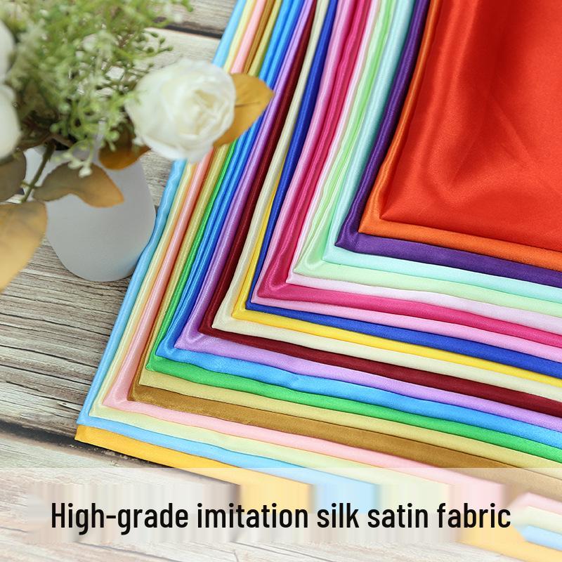 Plain Glossy Imitation Silk Satin Fabric for Clothing, Lining, & Decoration