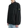 Stone Island Solid Color Polo Collar Long Sleeve Shirt Men shirts Black 7915112WN-V0129