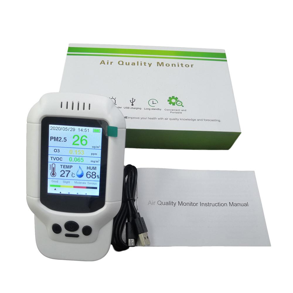 5V PM2.5/ 1.0 / 10 O3 Ozone Detector TVOC Air Quality Tester USB Instrument 2.8 LCD Screen Carbon Dioxide Formaldehyde Dust Haze Meter 155 x 87 x 35mm