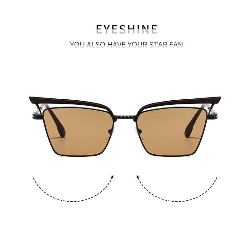 Women's sunglasses, fashionable metal cat eye sunglasses.