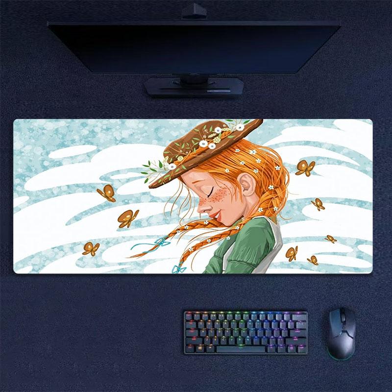 Anne Mouse Pad, Large Gaming Desk Mat, Non-slip XXL Mousepad for Laptop & Tablet, Mini PC Playmat with Stitched Edges