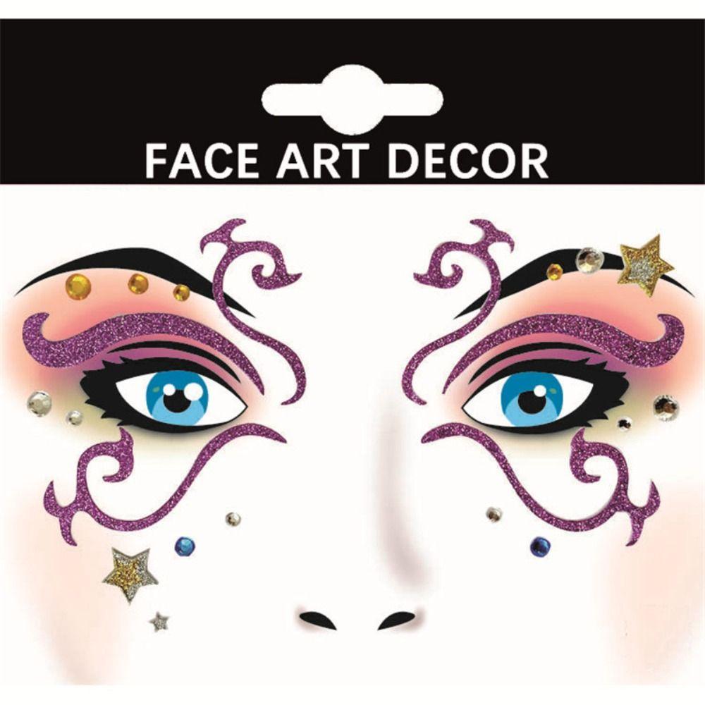 Cartoon Face Stickers Glitter Face Art Decor Glitter Makeup Stickers  Theater Gifts Birthday Party