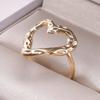 Adjustable Heart Shaped Rings Jewelry Stainless Steel Sweetheart Rings Open Adjustable Rings Jewelry for Fashionistas