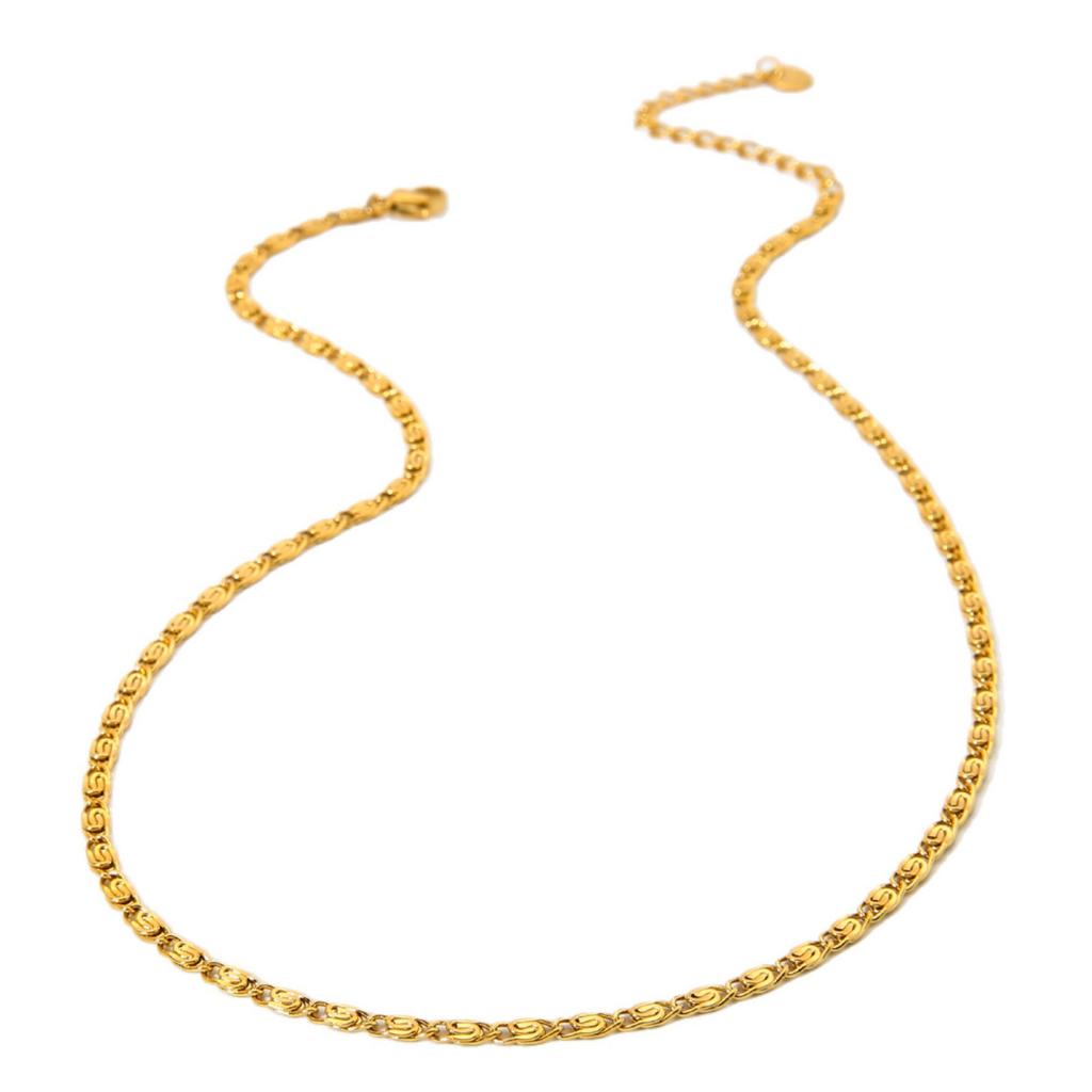 Hot Sale 18k Gold Plated Back Plain Chain Stainless Steel Bracelet Necklace Fashion Versatile Stacked Jewelry Set