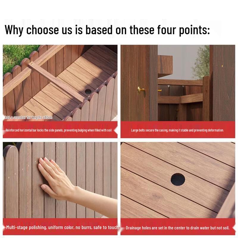 HANDUNYOU Outdoor Anti-corrosion Wooden Planter Box