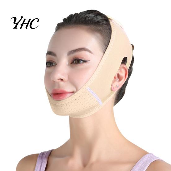 Women Face Bandage Chin Strap with Adjustable Fastener Tape Soft Breathable Double Reducer Beauty Sculpting