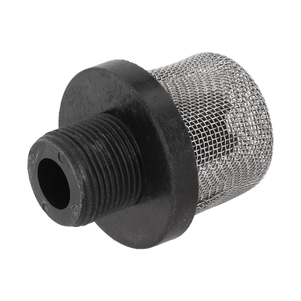 Airless Sprayer Painter Inlet Strainer Extended Pump Life Plastic And Metal 3/4 Inch Inlet Screen Black And Silver