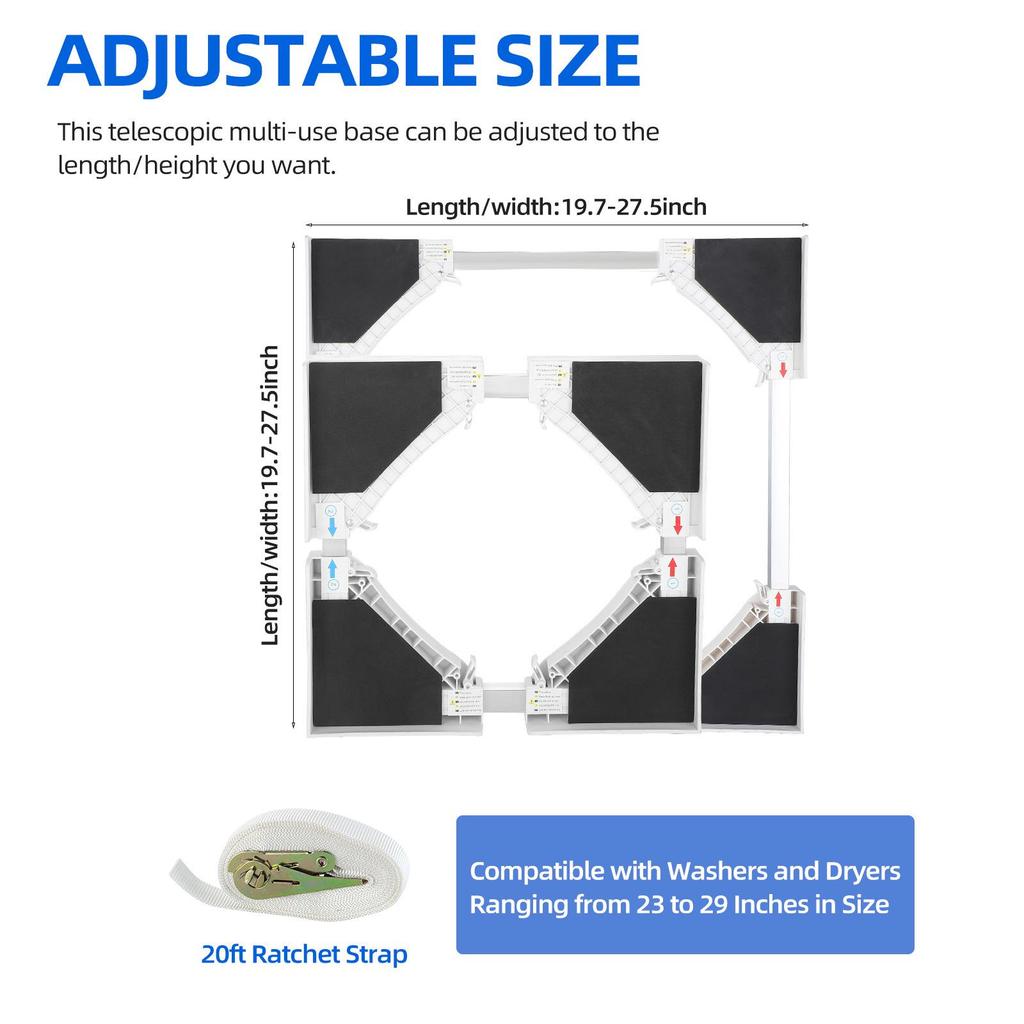 Movable Stackable Washer & Dryer Anti-Slip Rack, Dishwasher Connecting Shelf
