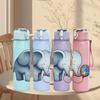 1PC Cute Elephant Playing Ball 750ml Color Plastic Sports Water Bottle Leakproof Flip Straw Lid Suitable for Sports Office Home Use