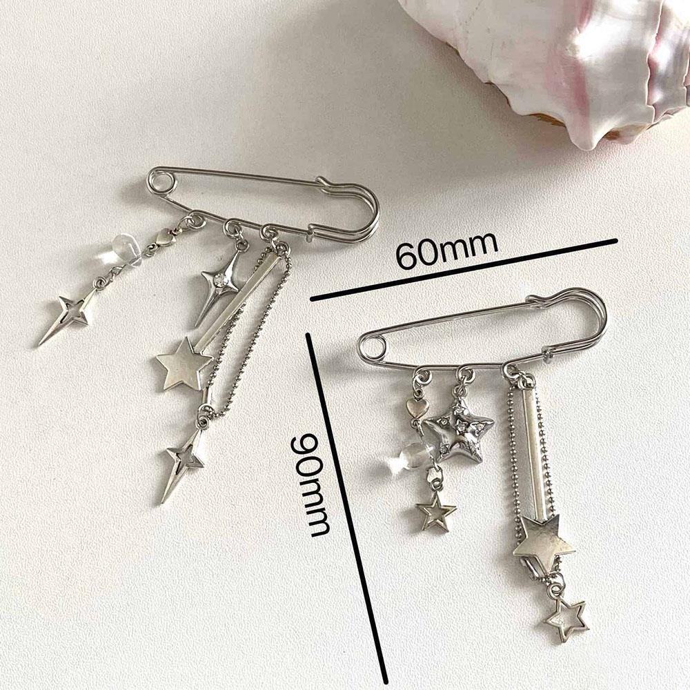 Sweet Pin Star Chain Girl's Bag Pendant Brooch Pin Stylish Bag Decors Pin Buckle Clothes Brooch Jewelry Keychain Handbag Pendant