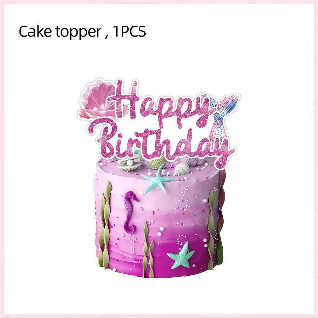 Mermaid Birthday Party Decorations Tableware Plate Cup Napkin Balloon Hanging Banner Party Decor Girl Favor Baby Shower Supplies