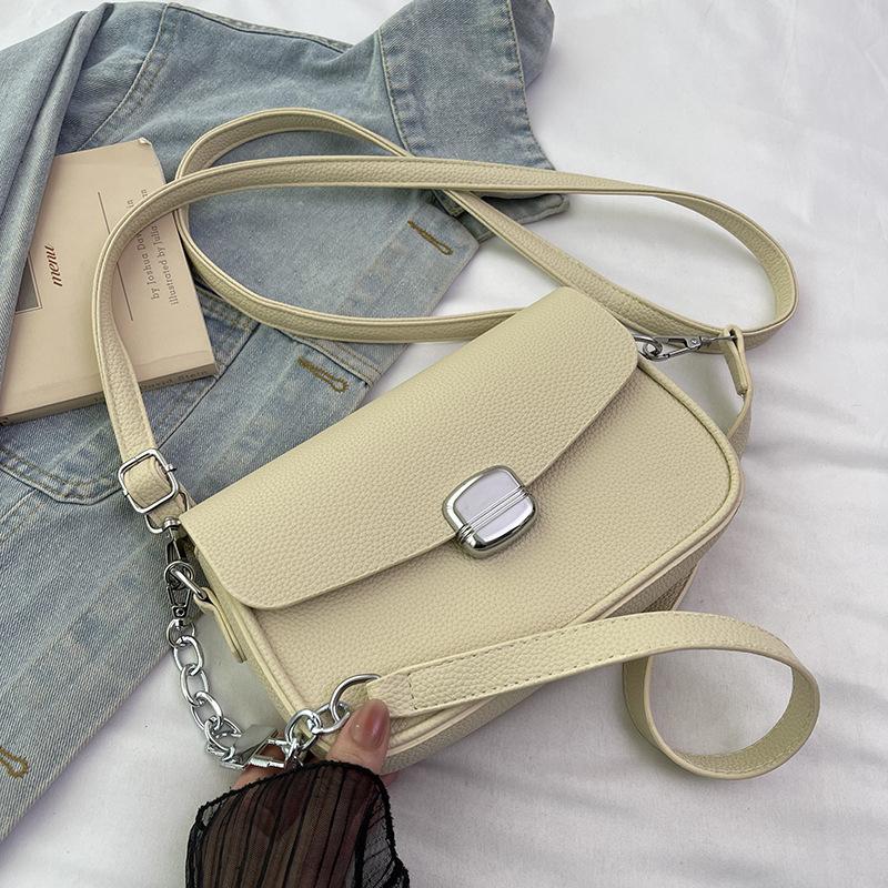 New niche design popular fashion lock mail carrier bag shoulder crossbody versatile women's bag