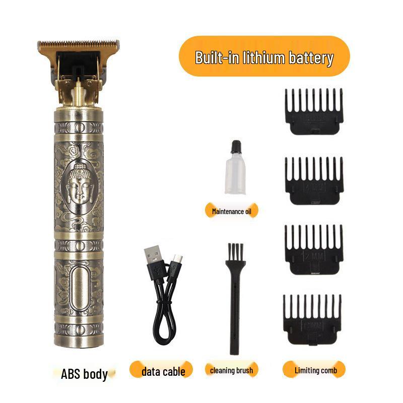 Electric Hair Clipper with Buddha Dragon Design - Retro Style Trimmer and Shaver