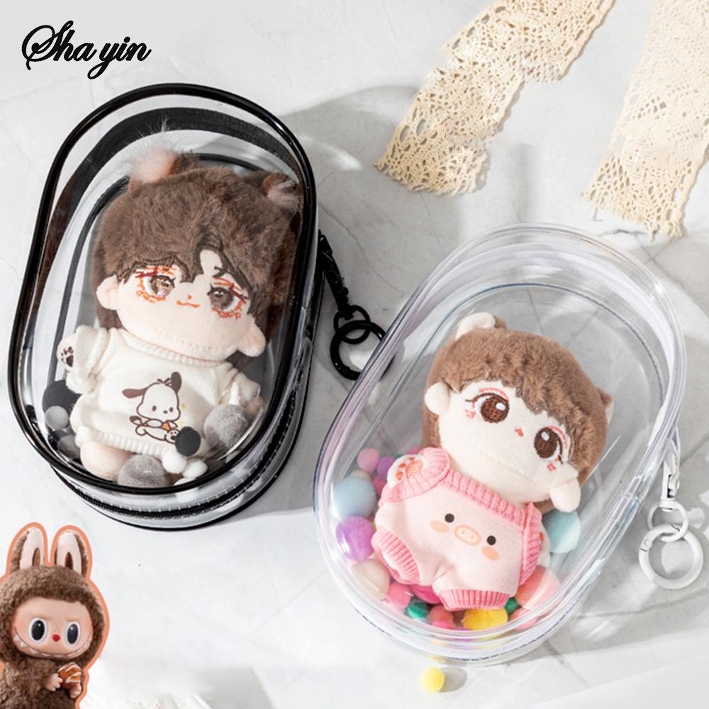 1PC Rubber-Coated Baby Carrier With Cotton Doll Soft Cover, Pvc Dust-Proof Protective Case, Storage Box For Labubu