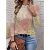 2026 New Women's Fashionable Long-Sleeved T-Shirt with Fresh Floral Pattern, Perfect for Everyday Wear and Stylish Outfits