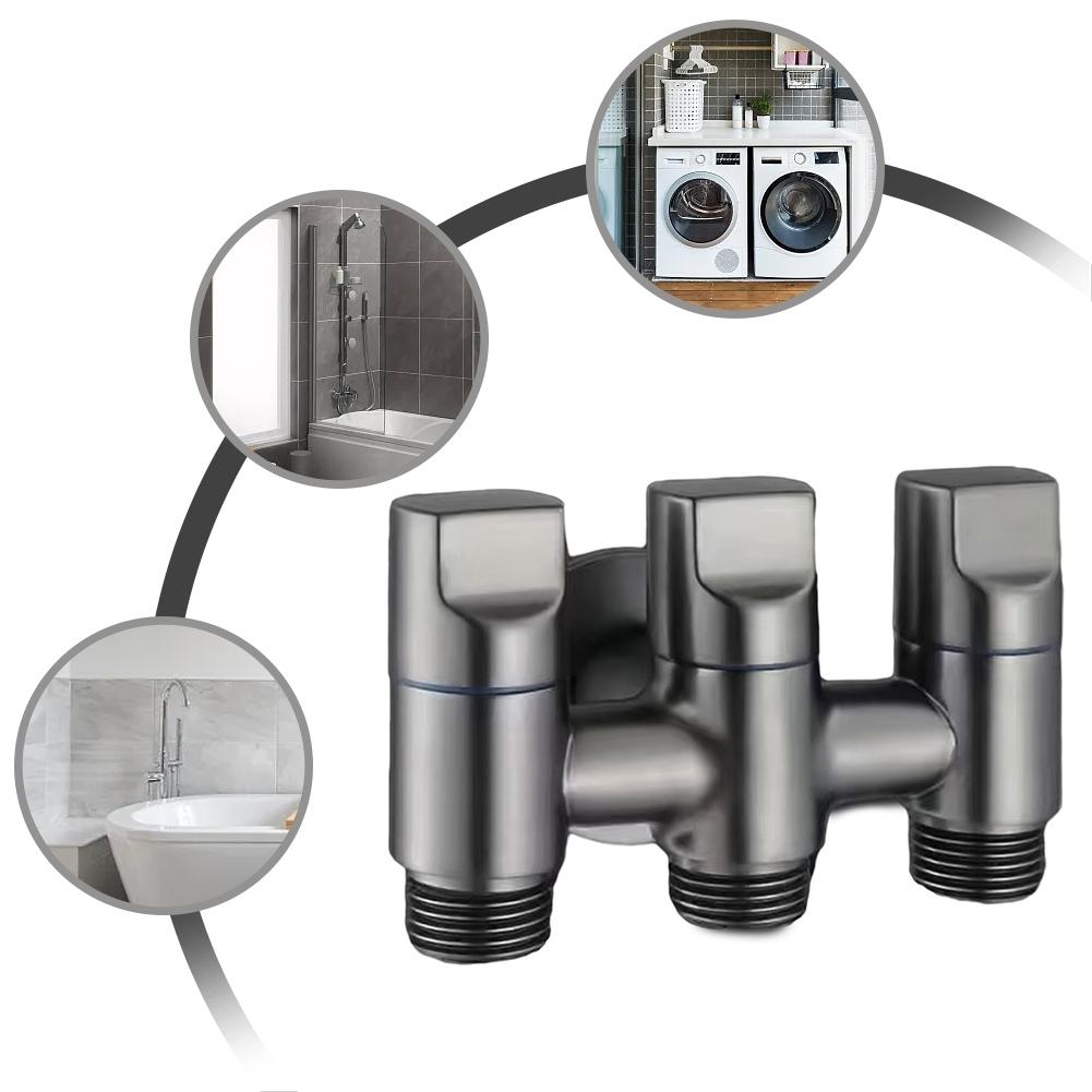 3 Way Angle Valve Anticorrosive Easy To Install Silver