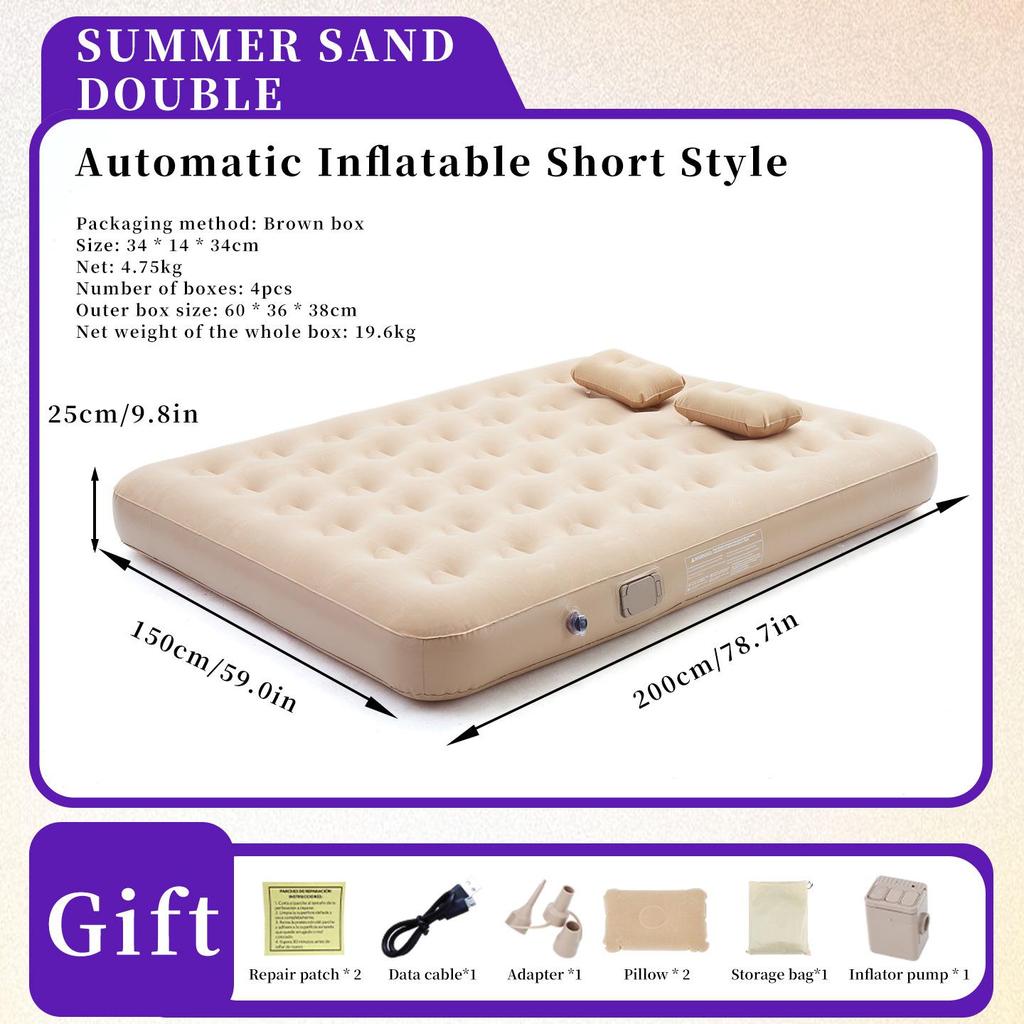 Inflatable Camping Mattress with Automatic Inflation - Lightweight Outdoor Air Cushion Bed for Tent