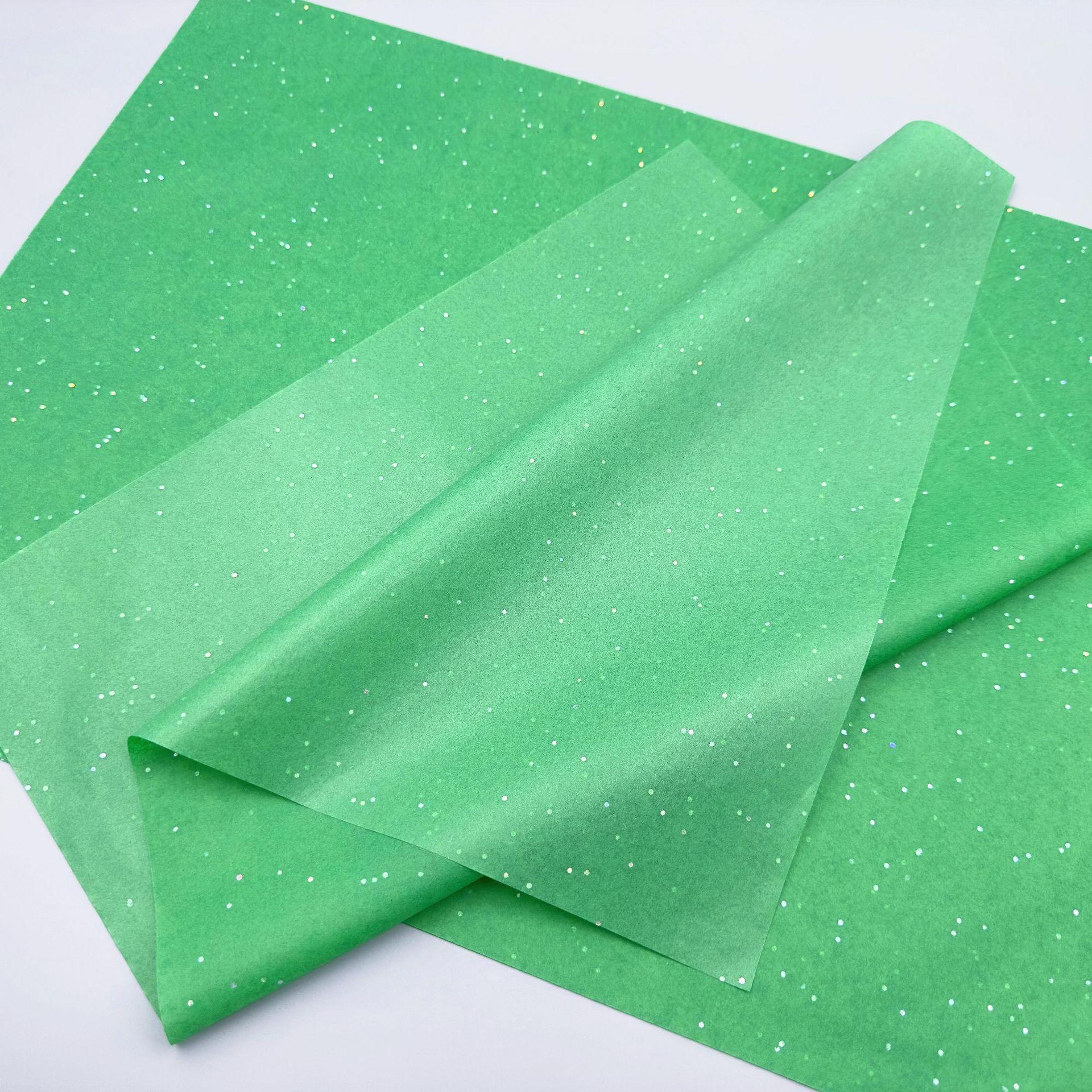 

30 Sheets/Pack Sequins Tissue Papers Solid Color Christmas Tissue Papers Gift Wrapping Paper Christmas Bouquet Flower Wrap Paper зелений
