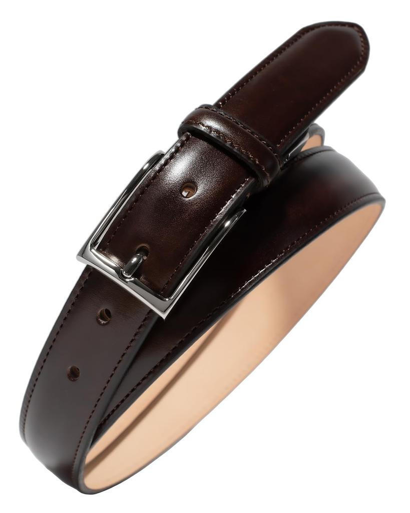 TAVARAT 30mm Genuine Leather Made In Lugato Adjustable Dark for Business Casual Wear Men's Belt, Japan, Size, Brown,