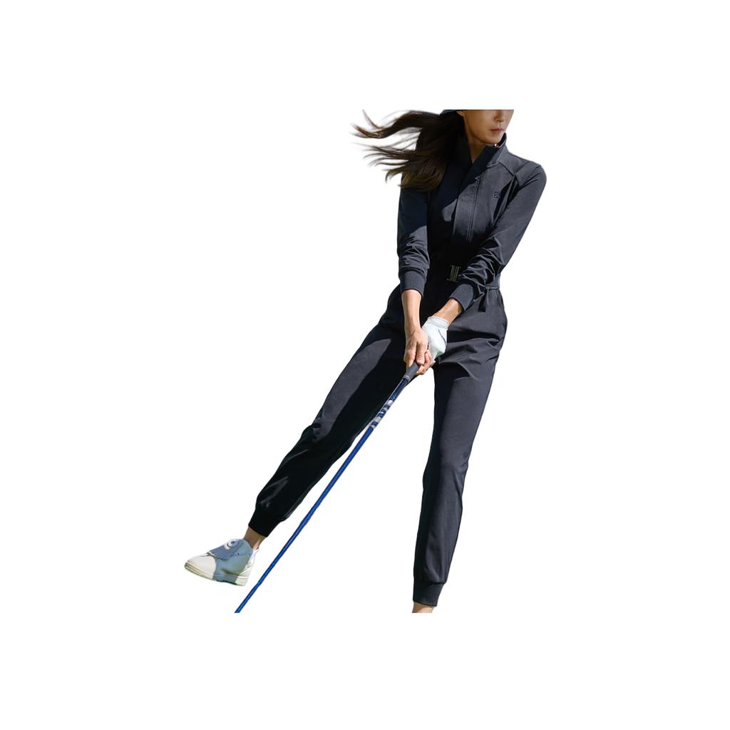 FILA 2025 Q1 Casual Versatile Woven Jumpsuit Women jumpsuit Deep-Black A11W515708FBK