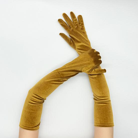 Women Velvet Long Gloves Retro Elbow Length Gloves 1920s Flapper