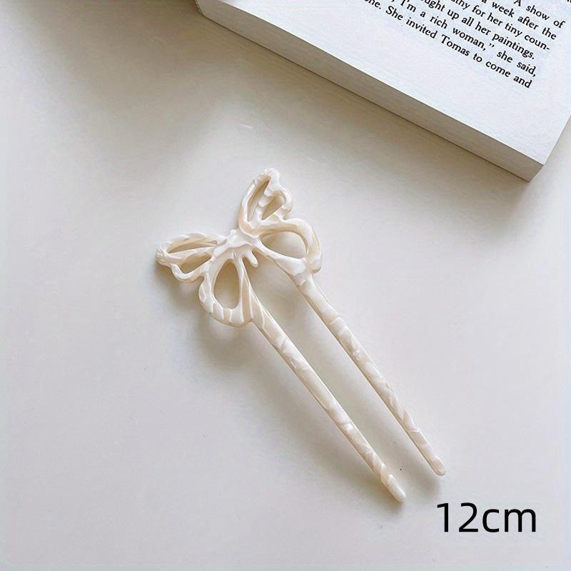 

Модные заколки для волос из ацетата в форме бабочки, женские элегантные U-образные палочки для волос, простые головные уборы, аксессуары для волос, подарок