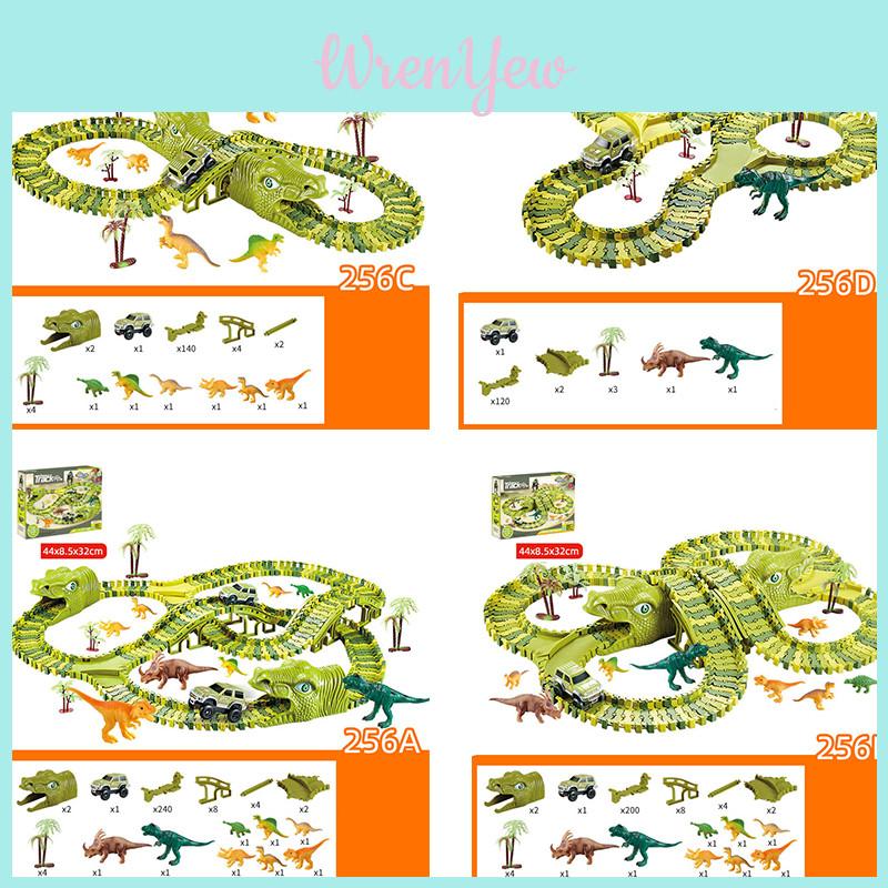 Electric Car Racing Track Puzzle Dinosaur Scene Kid Educational Toy