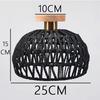 Rattan Ceiling Pendant Lamp Fixtures Hand-Woven Boho Semi Flush Mount Handmade Light Fixture with Paper Rope Shades for Bedroom