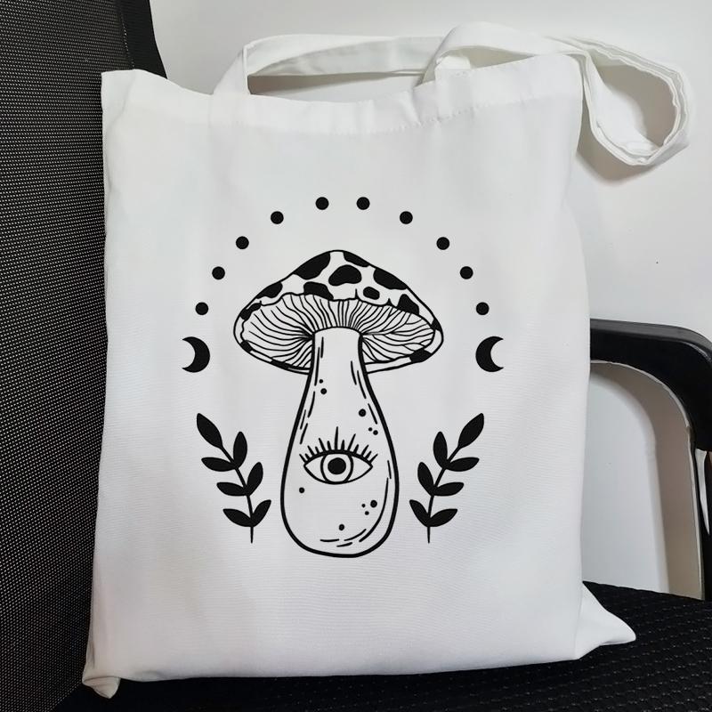 Gothic Mushroom Damen Umhängetasche Canvas Tasche Harajuku Shopper Tasche mit hoher Kapazität Mode Lässige Umhängetaschen Tote Shopper Tasche
