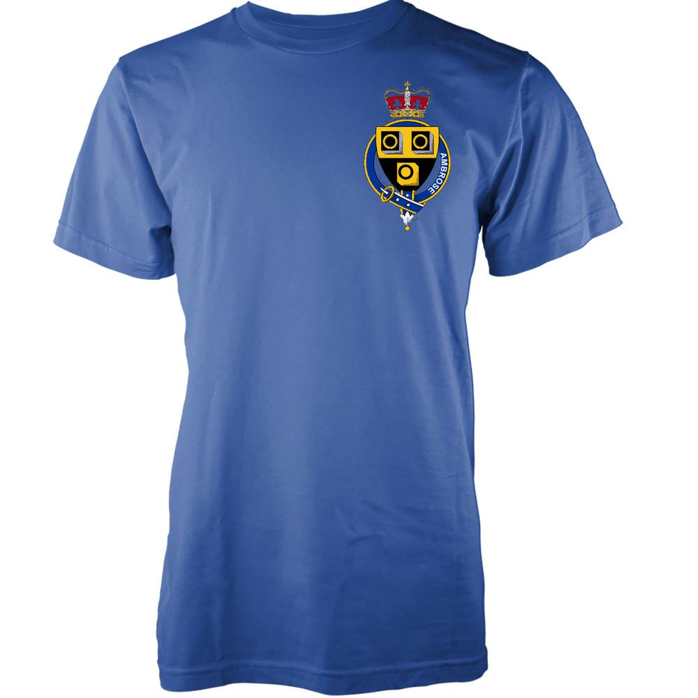 

Personalised Irish Name Ambrose T-Shirt Family Crest Badge Coat Of Arms Adult 2XL