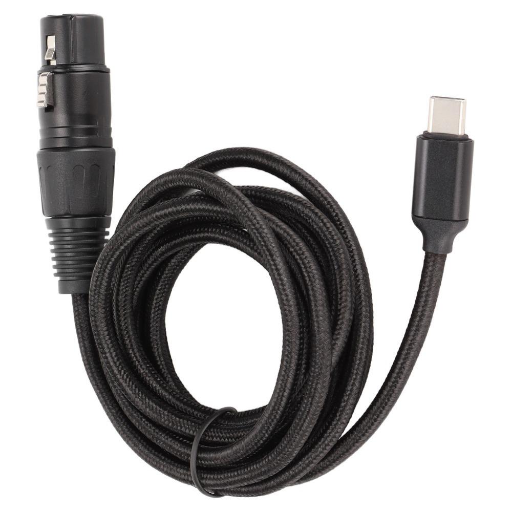

HIFI Type C Microphone Audio Cable Plug and Play USB Mic Recording Cable Laptop 2 meters