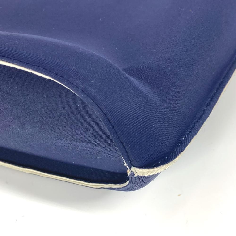 CHANEL Metal handle Bag Tote Bag Hand Bag polyamide Navy