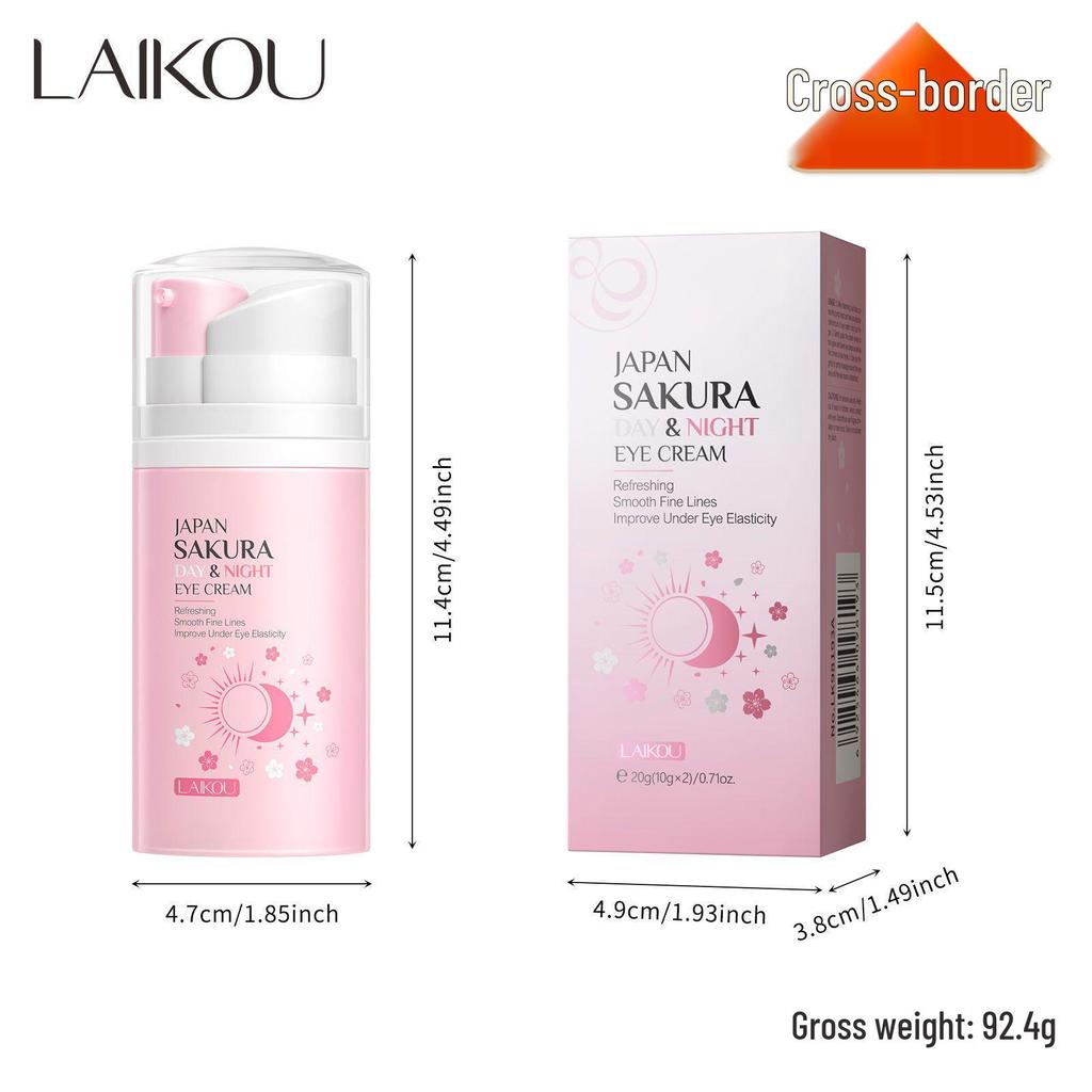 Laikou Sakura Eye Cream 20g - Hydrating & Nourishing Day/Night Formula for Eye Area Skin