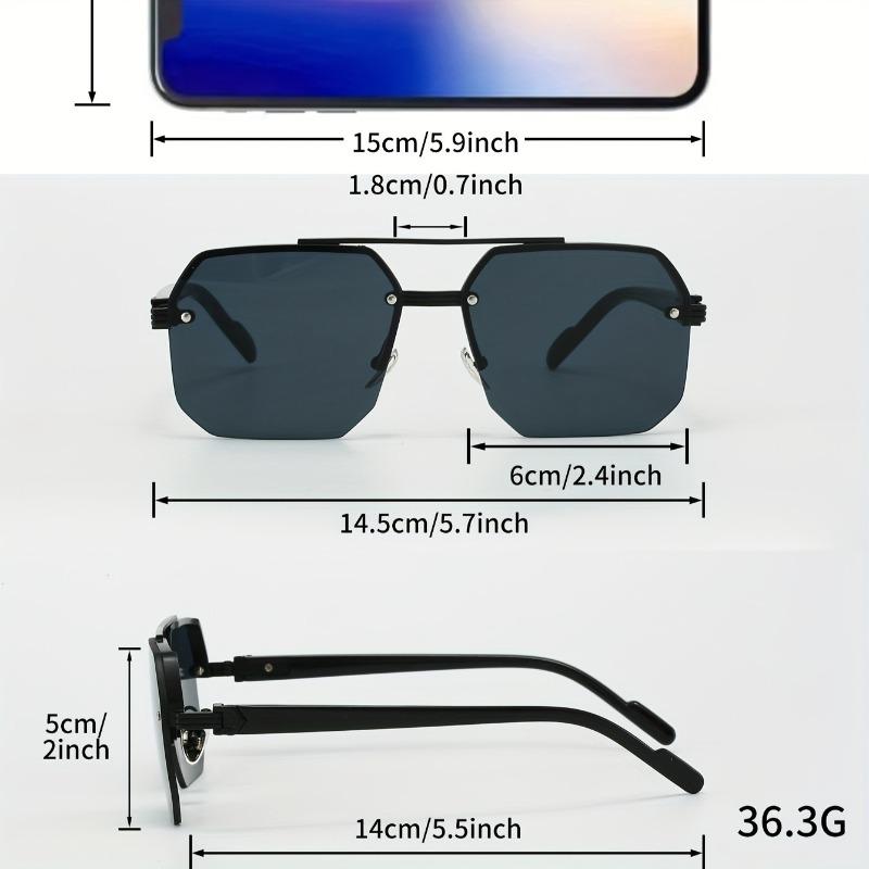 New Polygonal Metal Frame Double Beam Men's and Women's Fashionable Glasses