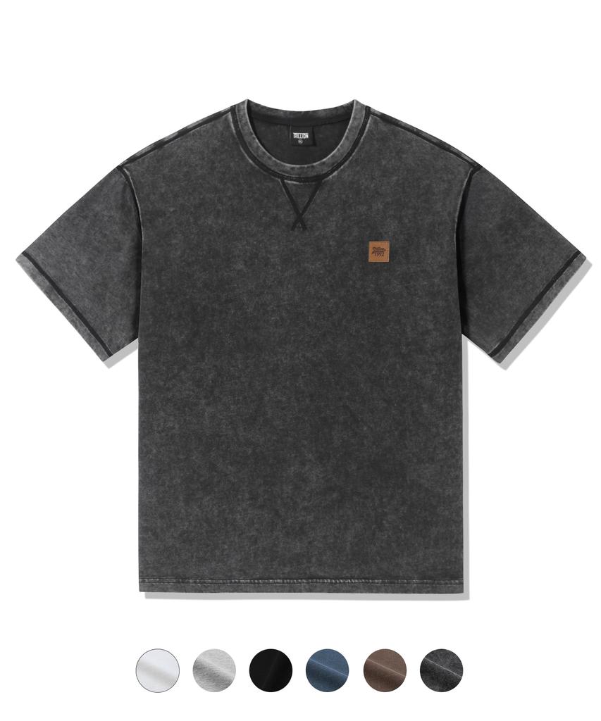 TRILLION Cover Stitch Pigment Short Sleeve T-Shirt_6 Colors (Type B)