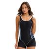 Costume intero sportivo da donna abbinamento colori conservativo costume da bagno sexy schiena scoperta